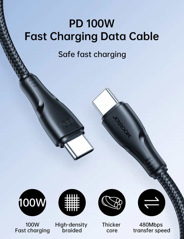 S-A25 100W (Type-C to Type-C) 1.2m-Black