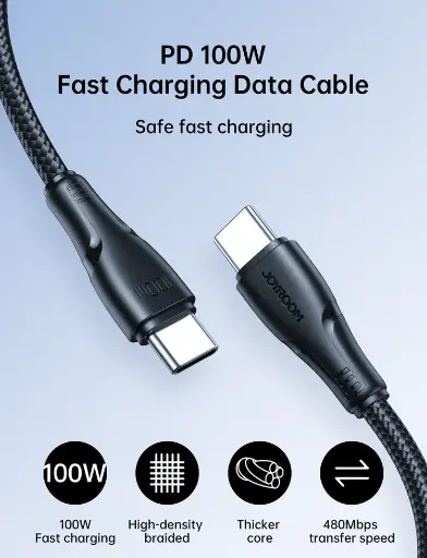 [6941237102676] S-A25 100W (Type-C to Type-C) 1.2m-Black